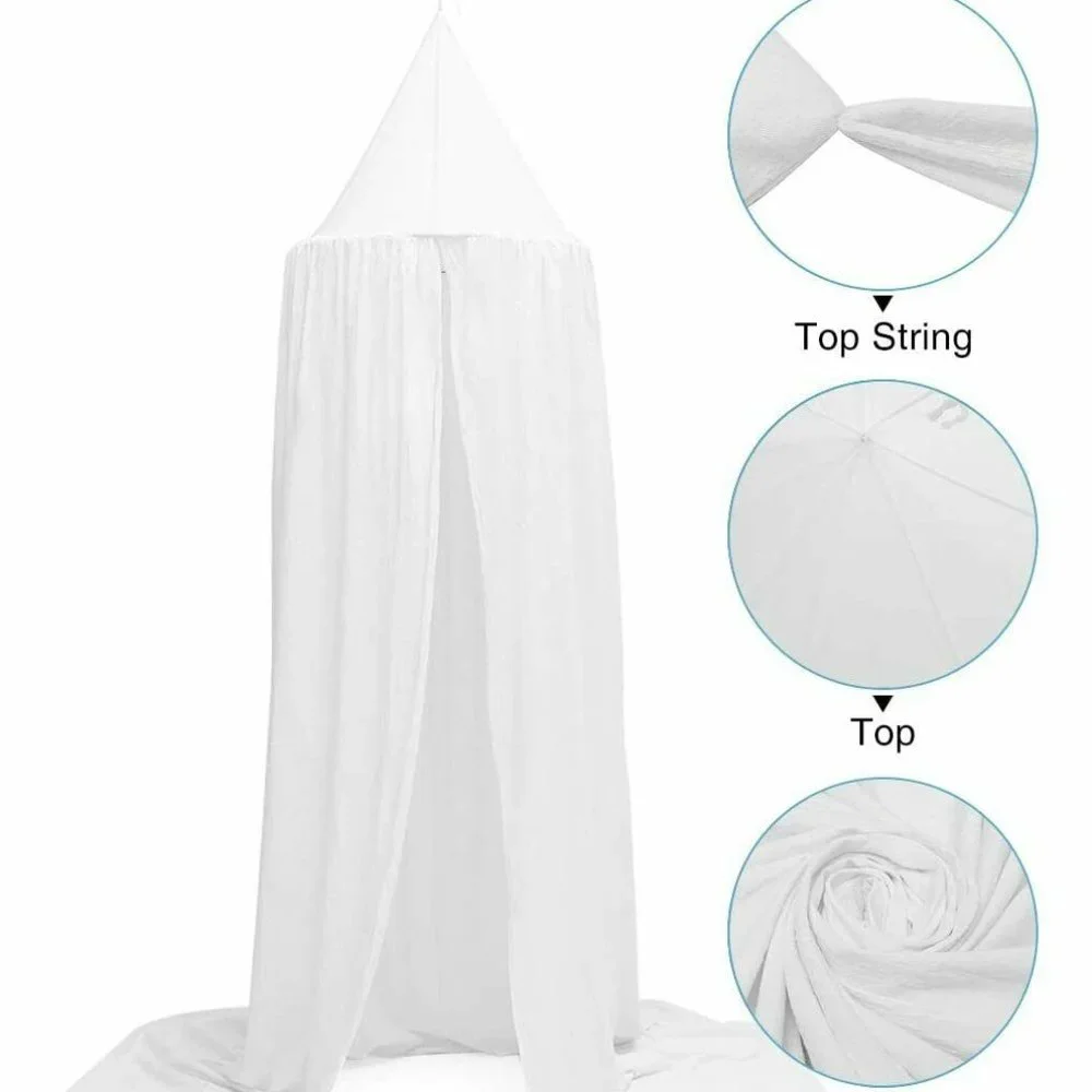 Luxury Cotton Lace Princess Play Dome Tent 2 Color Pink or White - Picture 4 of 11